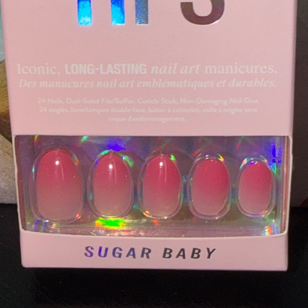 Chillhouse Chill Tips Sugar Baby Pink Ombre Oval Press-On Nail Kit 24ct NEW
